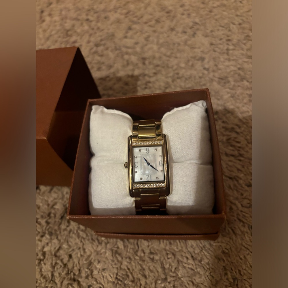 Coach Gold-Tone Rectangular Women's Watch - Picture 2 of 3